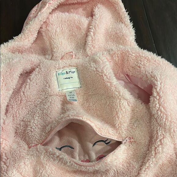 Girls 3T Pink Leopard Print Hooded Jacket - Picture 9 of 9